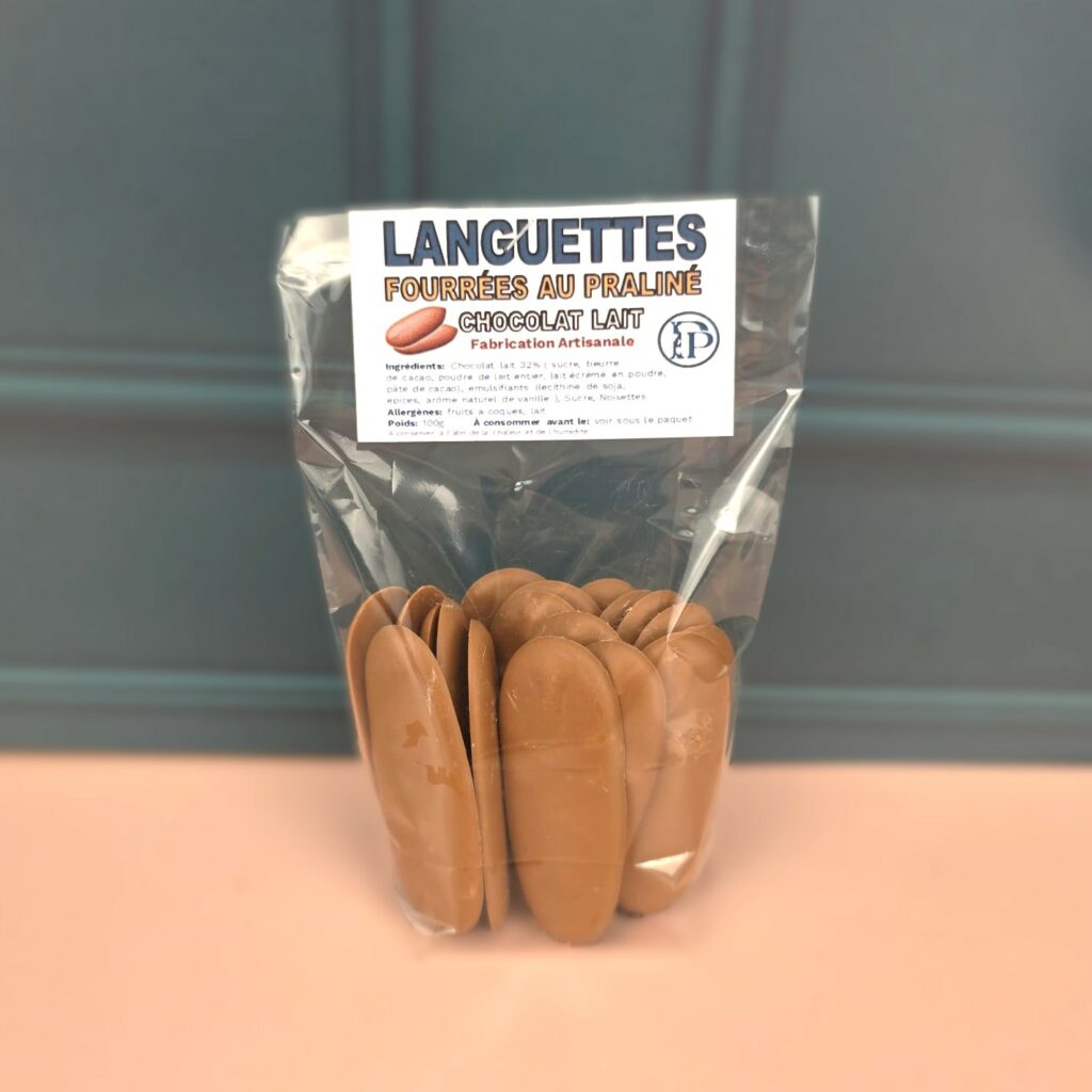 Languettes chocolat au lait praliné