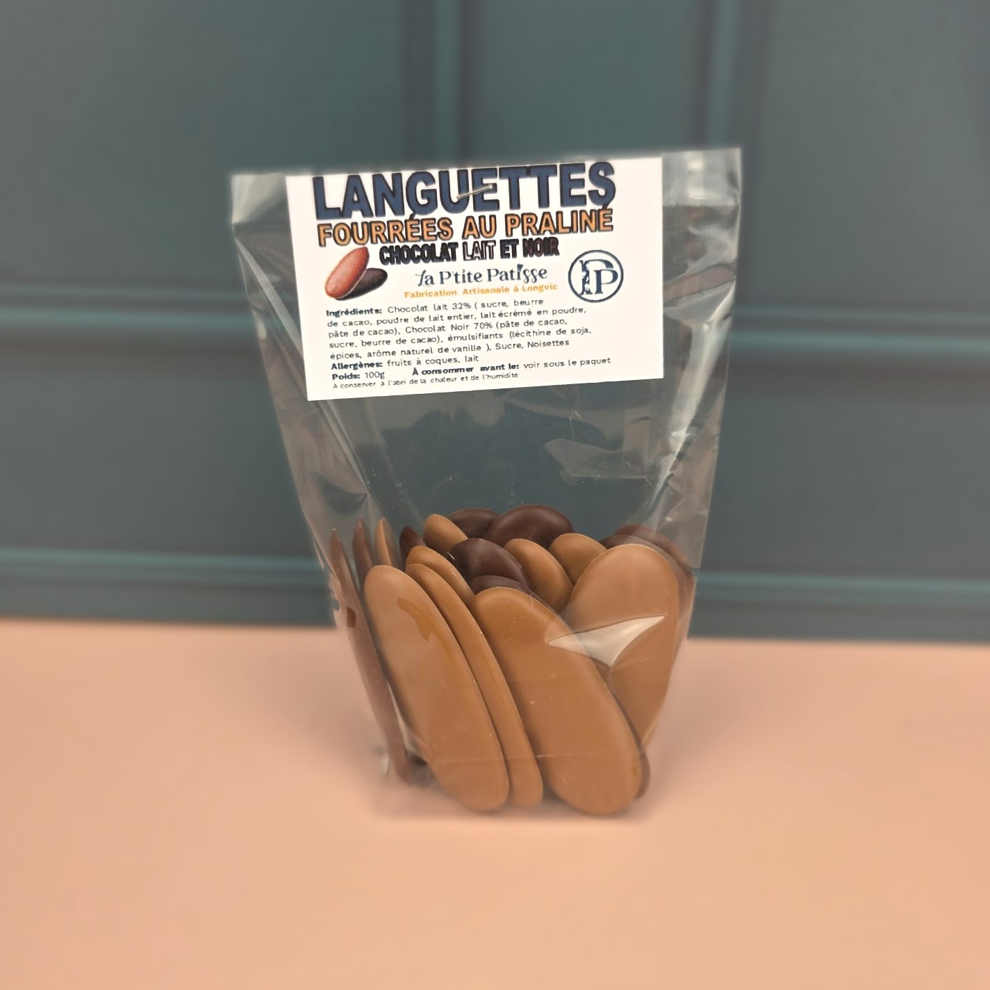 Languettes mélange chocolat noir et lait praliné – Image 2