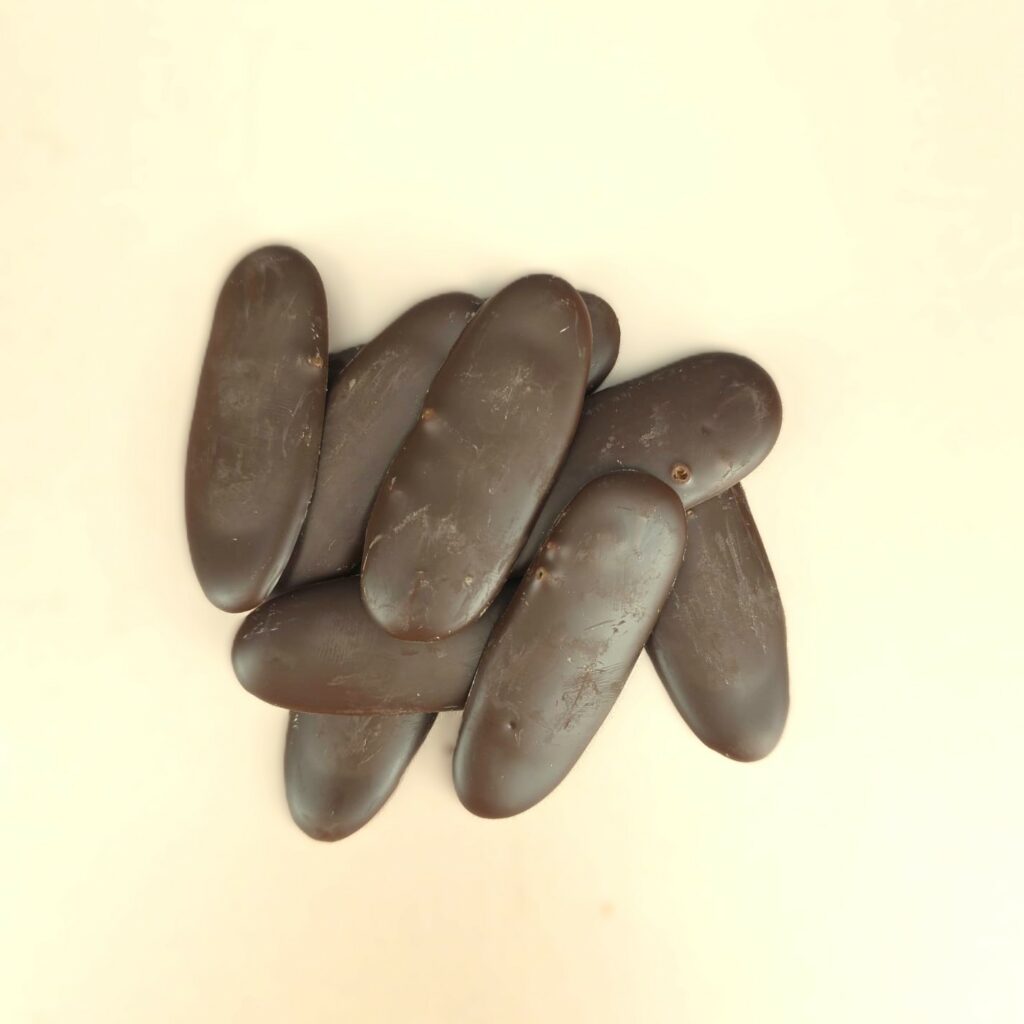Languettes chocolat noir praliné