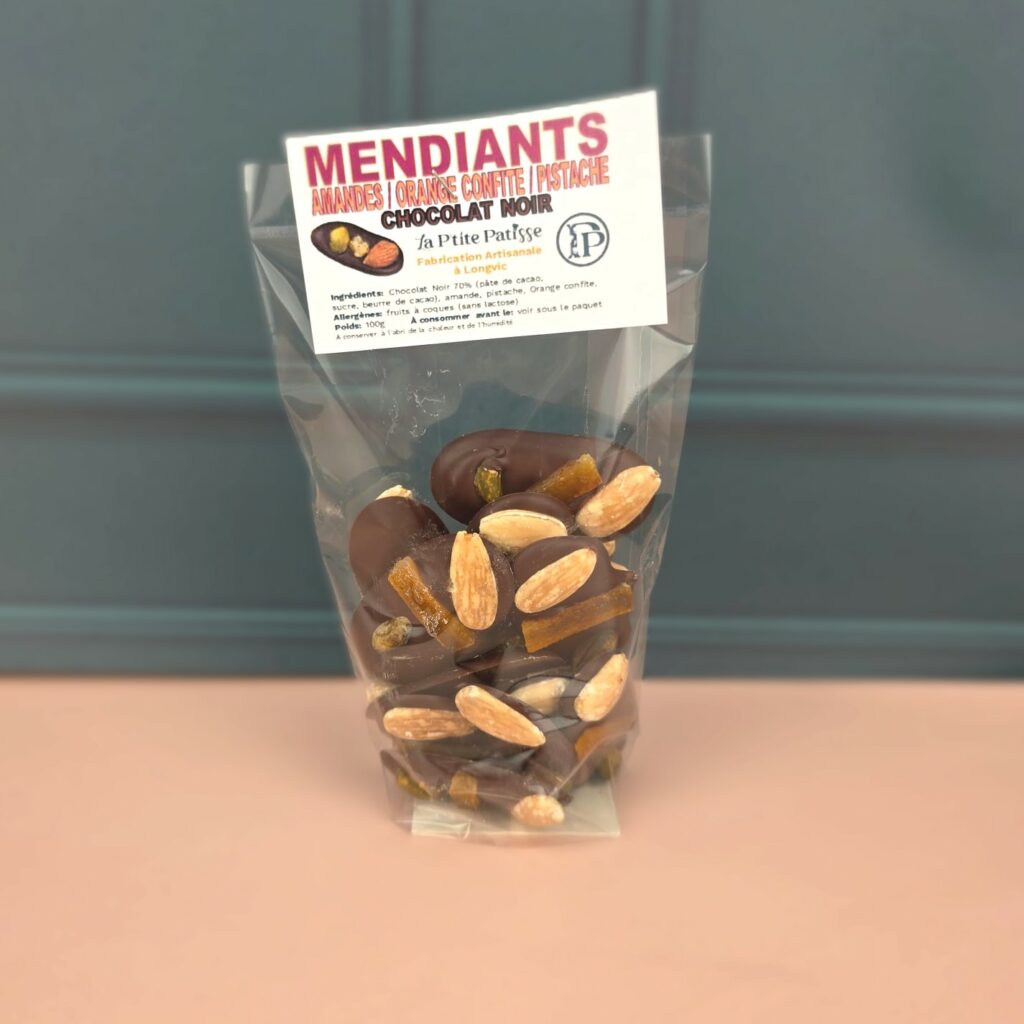 Mendiants amande / pistache / orange confite