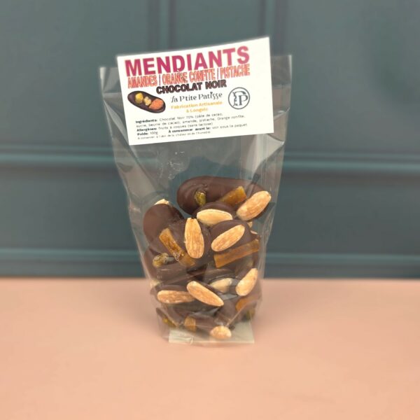 Mendiants amande / pistache / orange confite