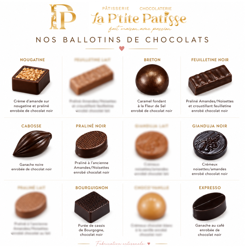Ballotin de chocolats (chocolat noir)